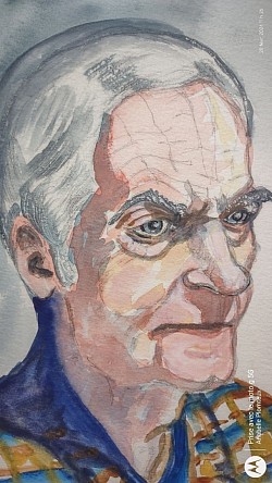 Portrait, de mon père, a l'aquarelle.